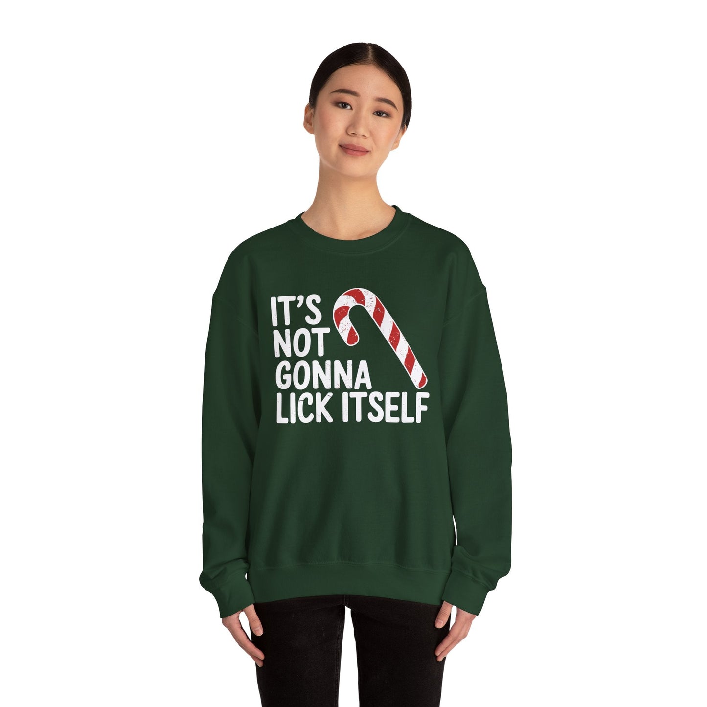 Funny Candy Cane Lick Itself Adult Christmas in July Gift Sweatshirt