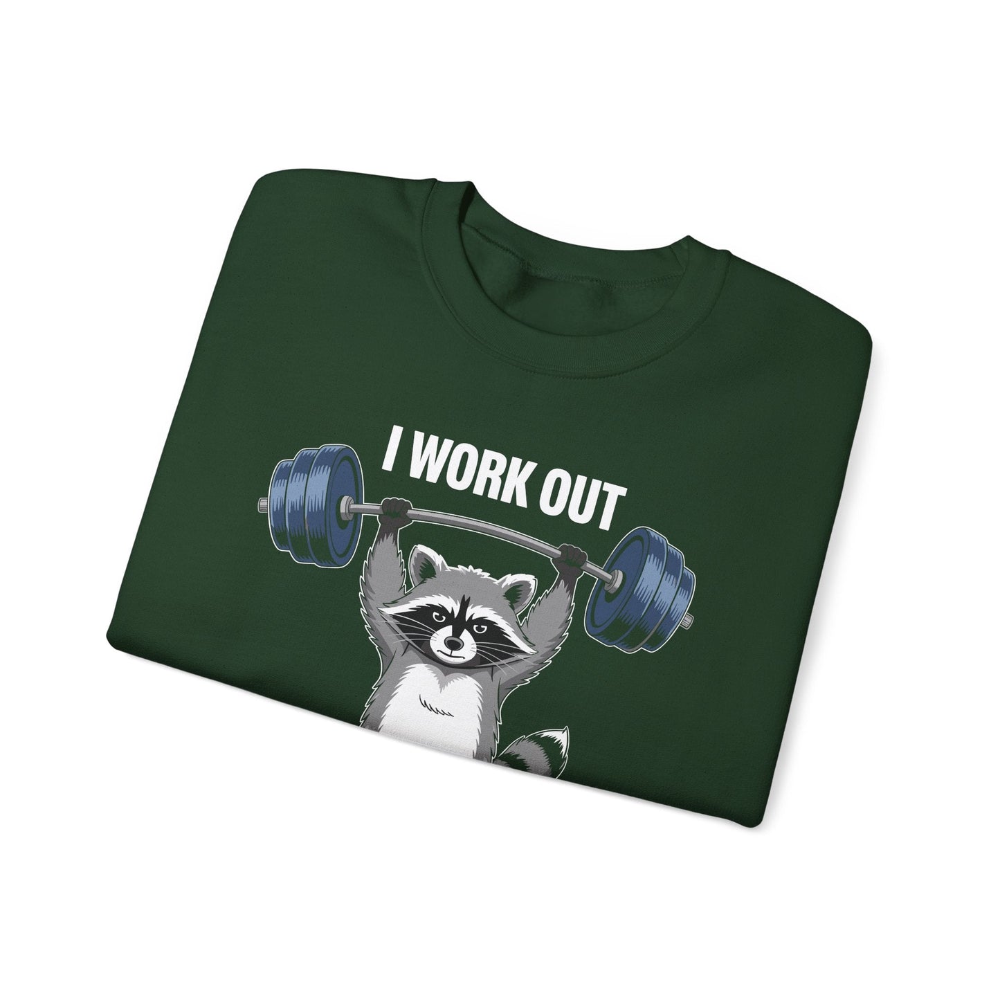 Raccoon Deadlift Bodybuilding Animal Funny Gym Fitness Sweatshirt
