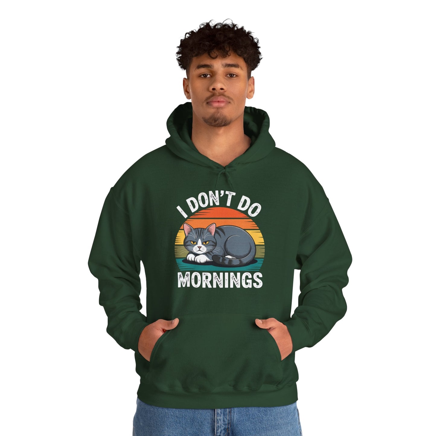 Funny Sleep Cat I Don't Do Morning Hoodie
