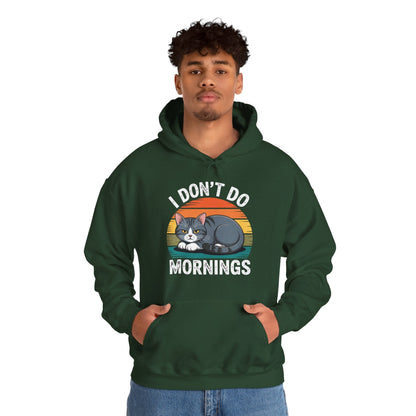 Funny Sleep Cat I Don't Do Morning Hoodie