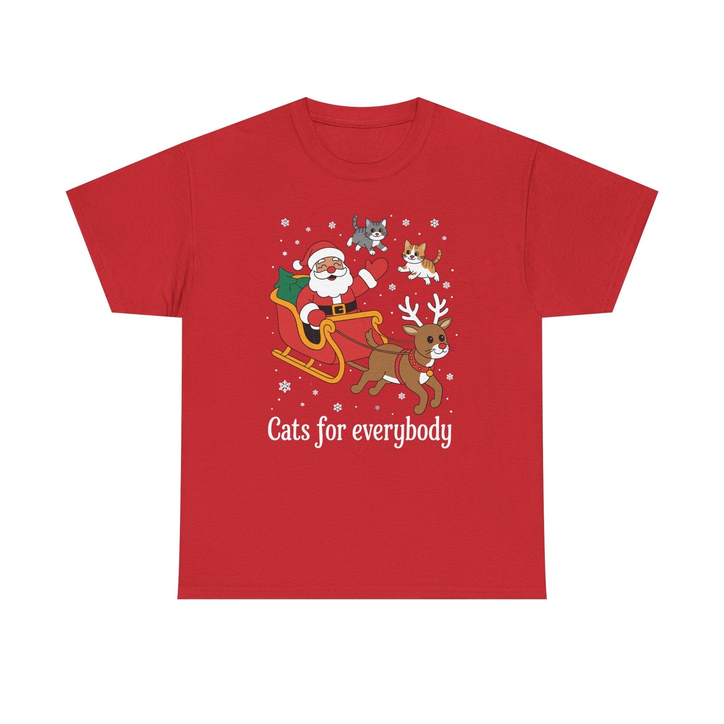 Cats For Everybody Christmas Cat Funny Xmas Women Santa T-Shirt