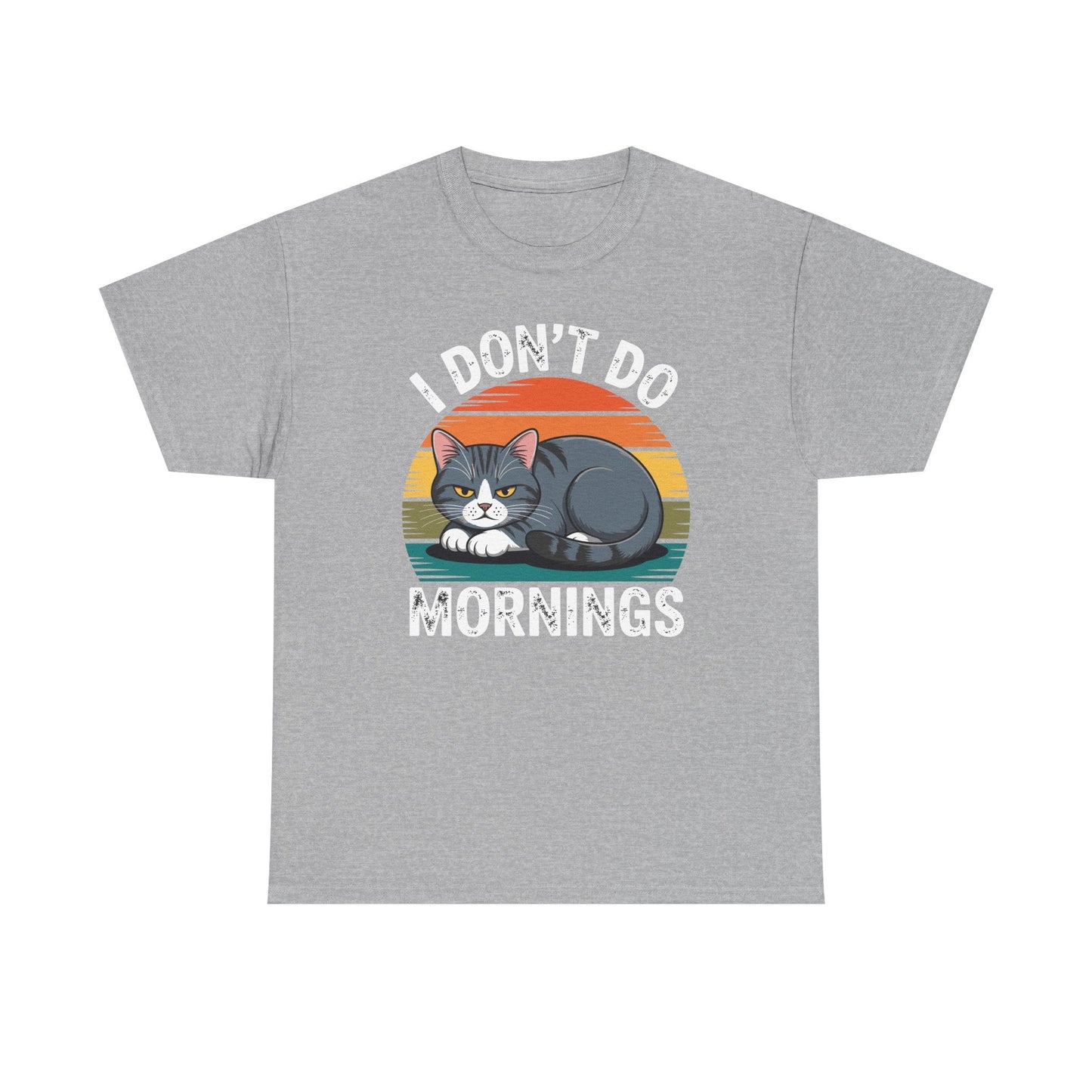 Funny Sleep Cat I Don't Do Morning T-Shirt