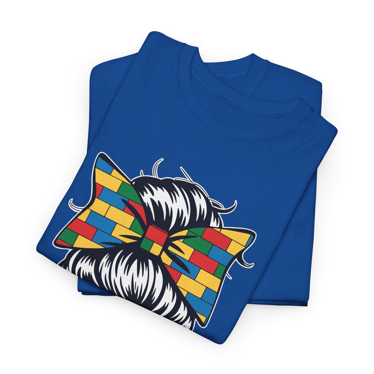 Building Block Messy Bun Mom Life Master Builder Mothers Day T-Shirt