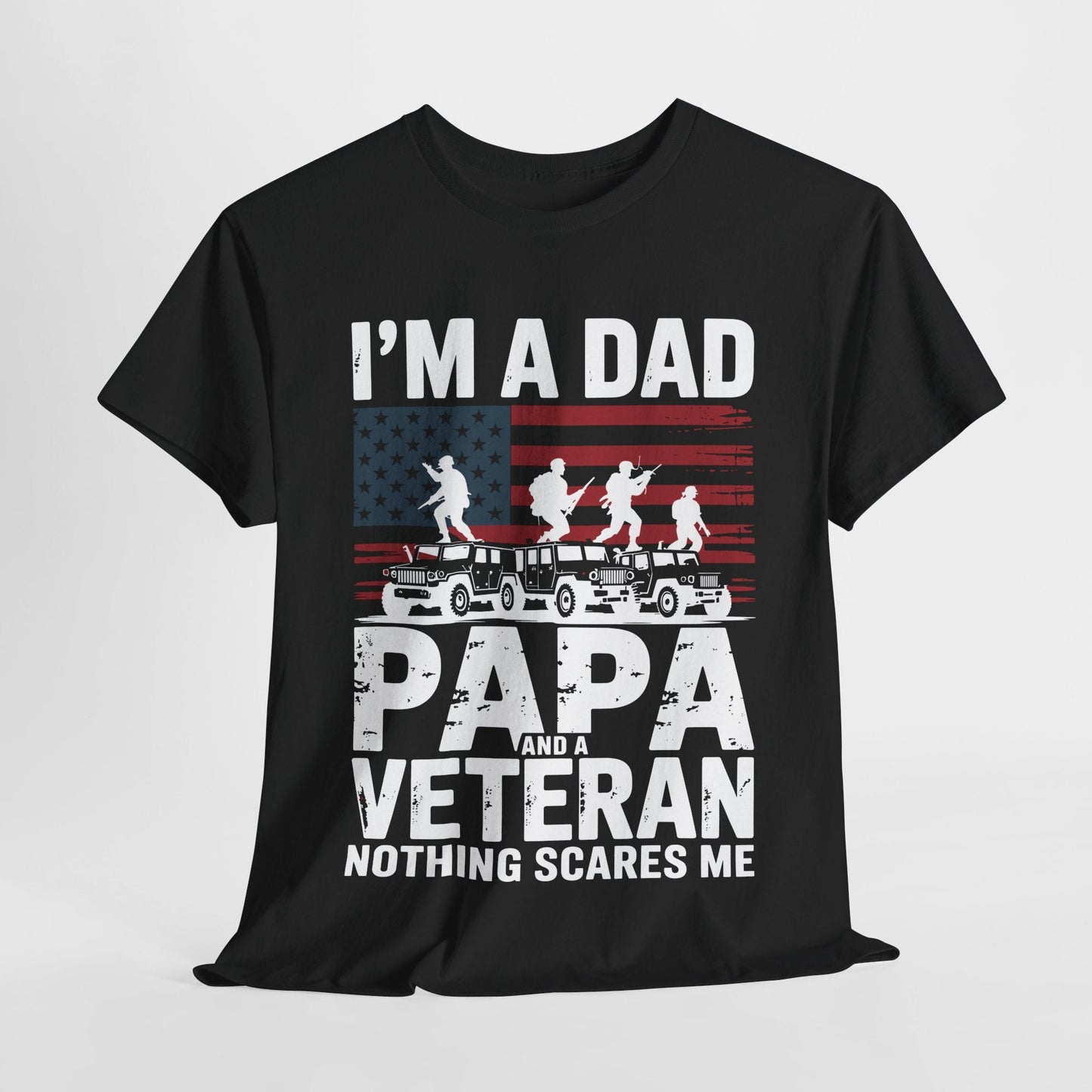 I'm A Dad Papa And Veteran Funny Retro Dad Papa Grandpa T-Shirt