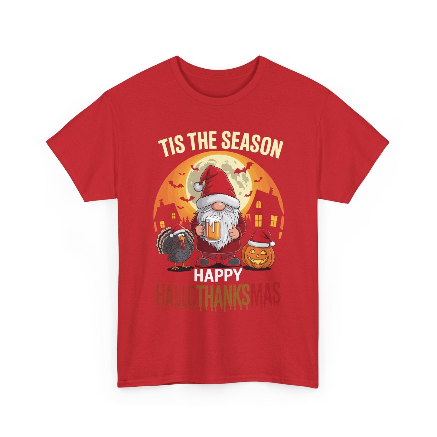 Happy Hallothanksmas Halloween Thanksgiving Merry Christmas T-Shirt