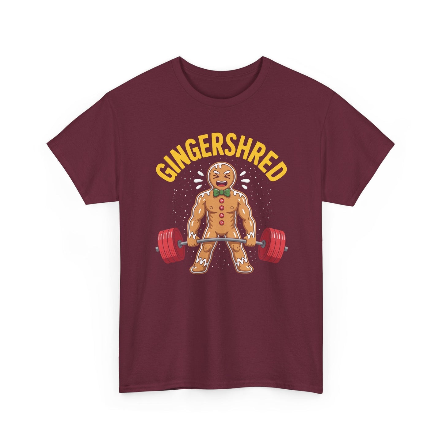 Funny Gingershred Gingerbread Man Gym Bodybuilding Christmas T-Shirt