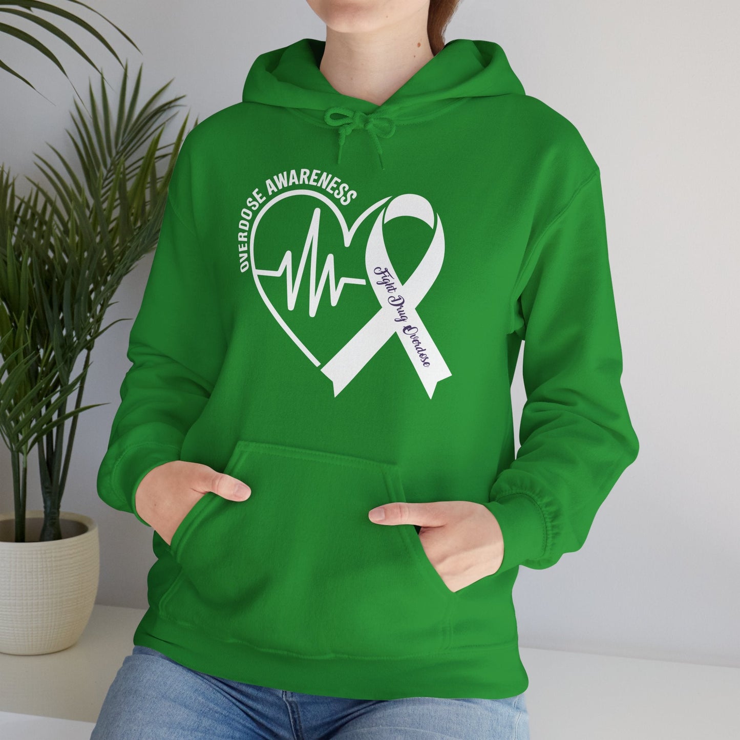 Overdose Awareness Month Heart Purple Ribbon Support Hoodie