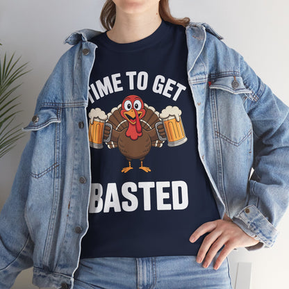 Time To Get Basted Funny Beer Thanksgiving Turkey Gift T-Shirt