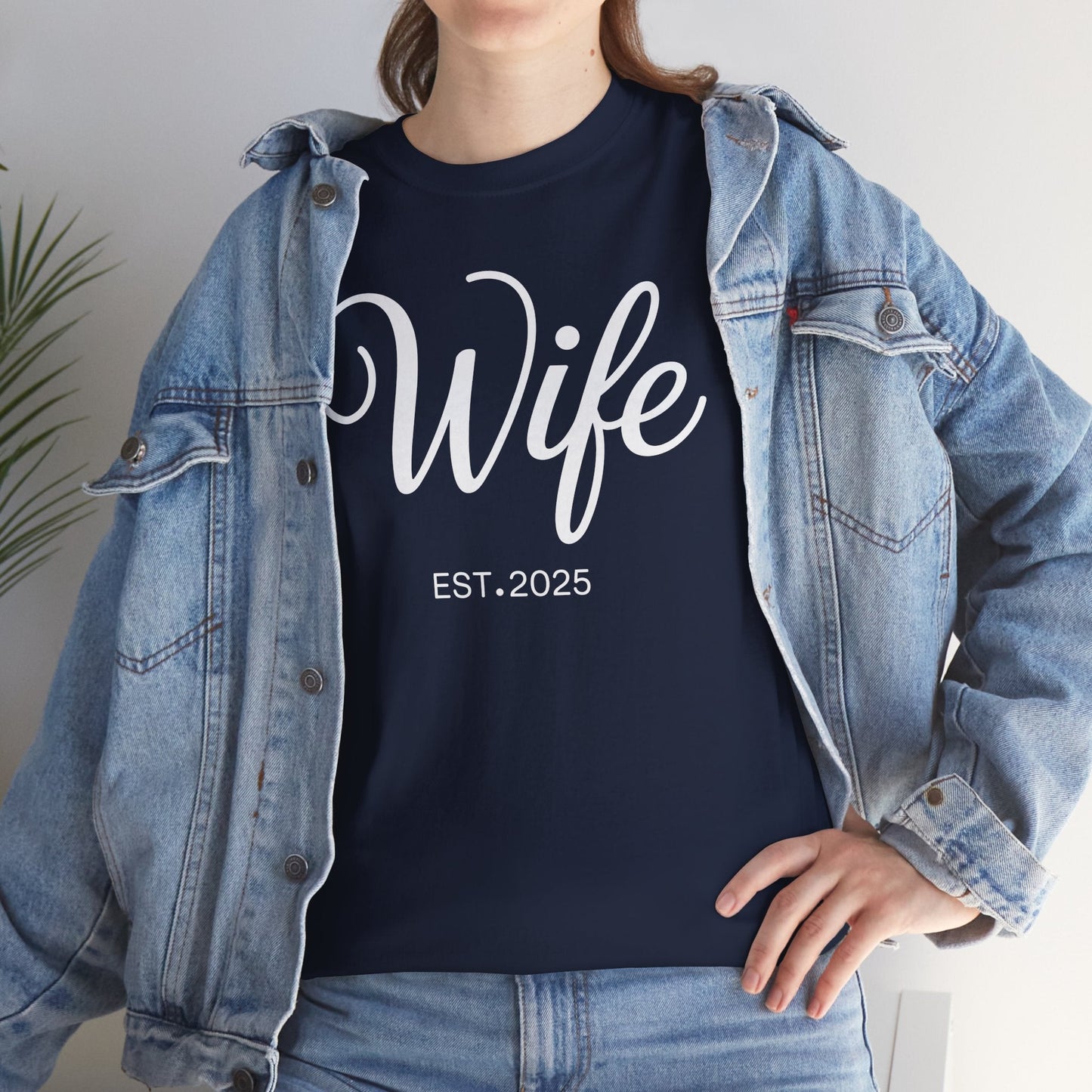 Wife Est 2025 Just Married Honeymoon Wedding Couples T-Shirt