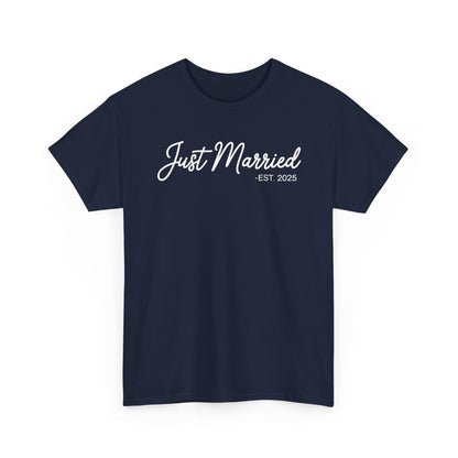 Just Married 2025 Honeymoon Wedding Couples Fiancee T-Shirt