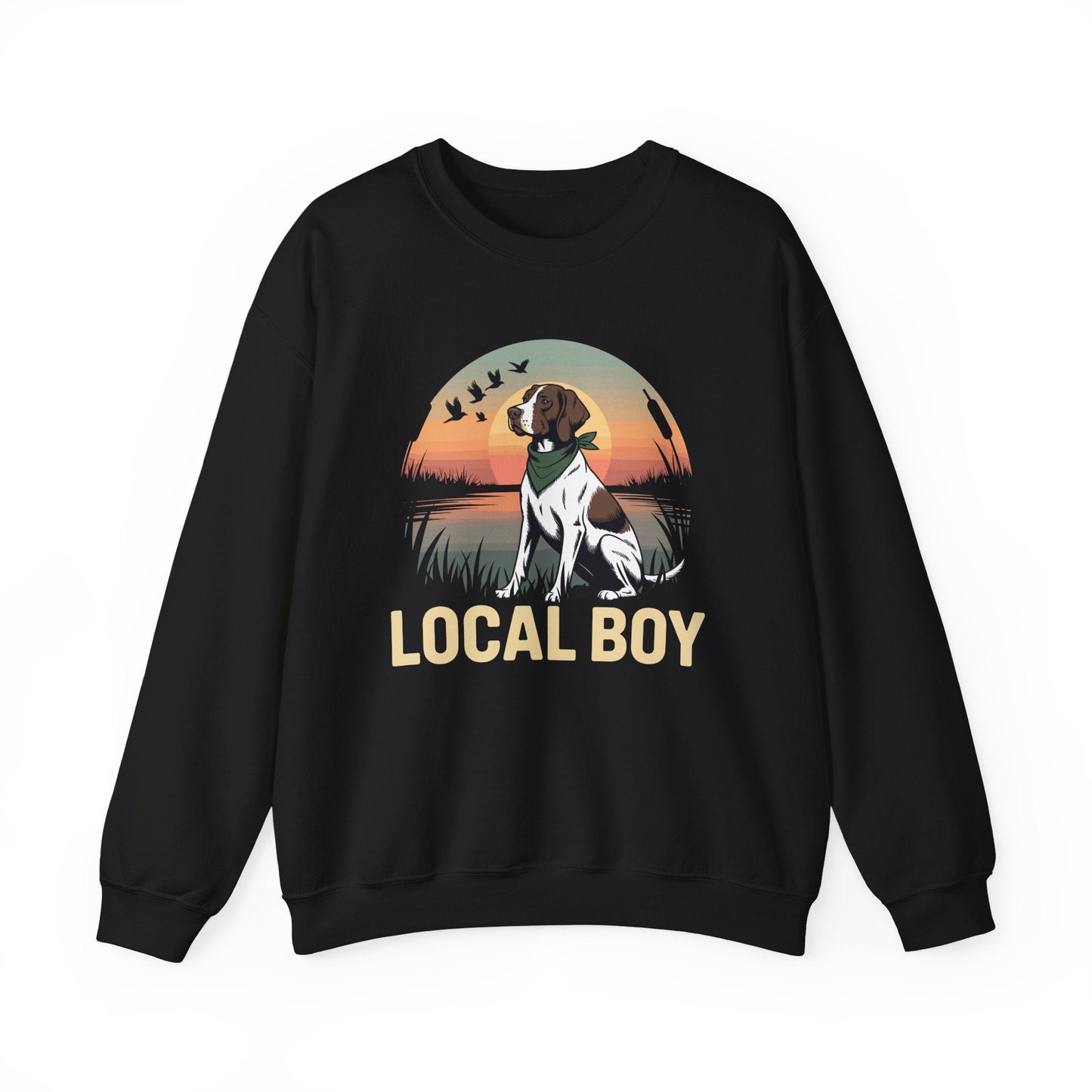 Local Boy Hunting Dog Vintage Sunset Hunting Season Sweatshirt