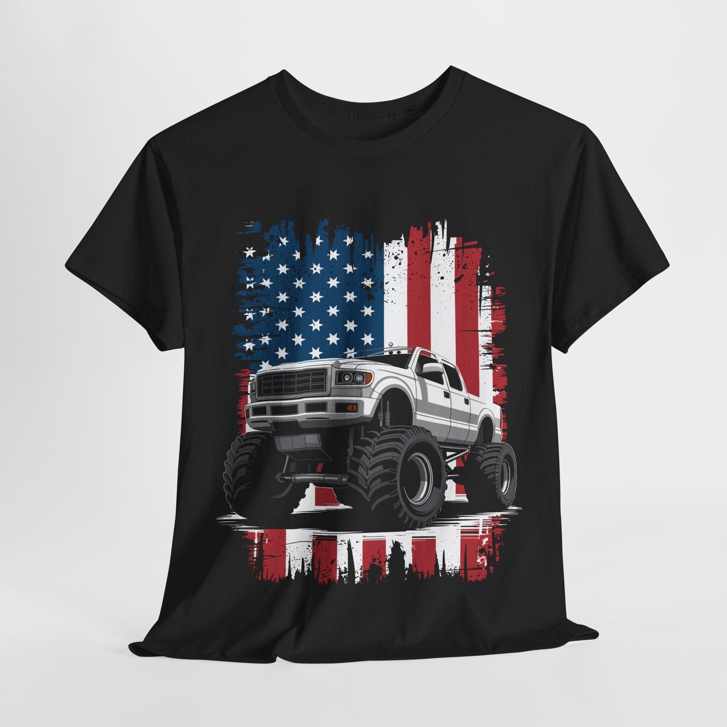 Monster Truck USA Flag American T-Shirt