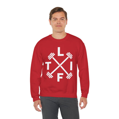 LIFT Weightlifting Fitness Barbells Crossed Circle Sweatshirt
