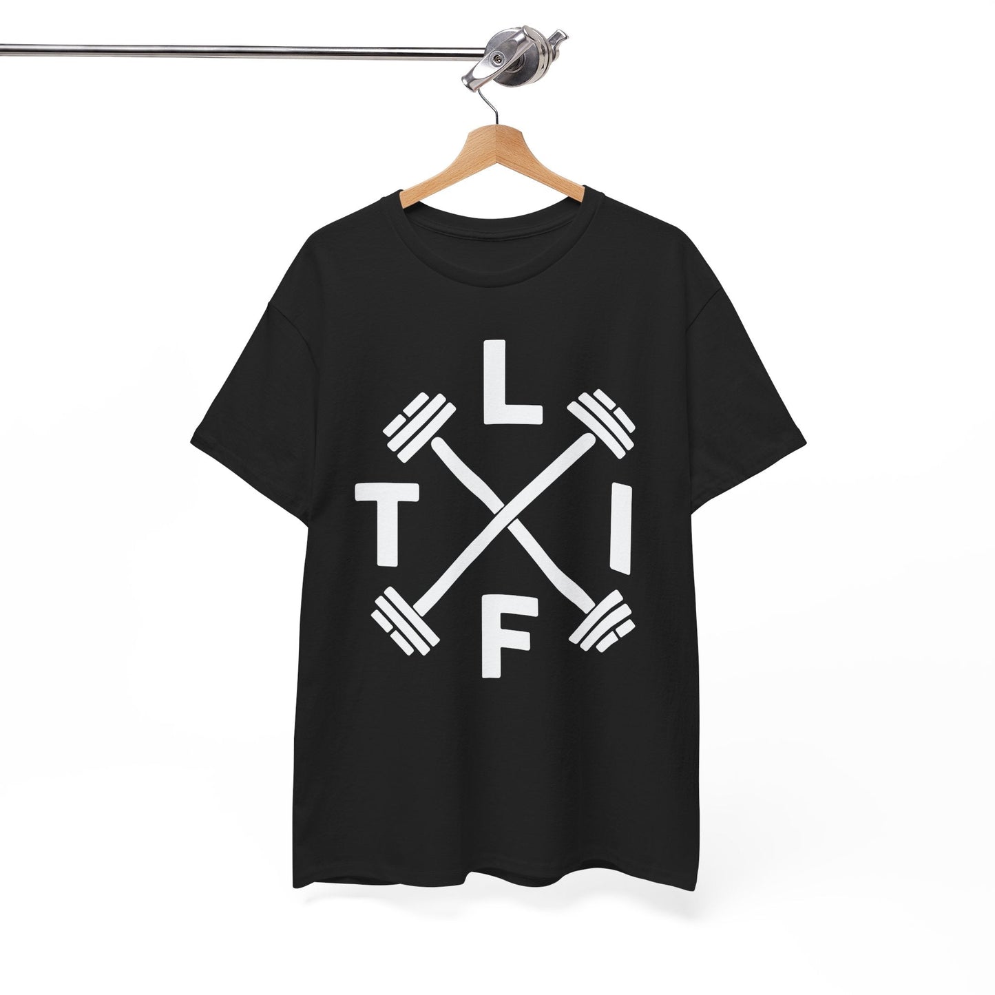 LIFT Weightlifting Fitness Barbells Crossed Circle T-Shirt