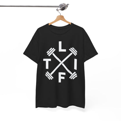 LIFT Weightlifting Fitness Barbells Crossed Circle T-Shirt