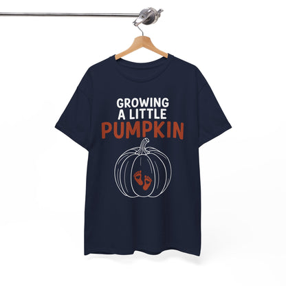 Growing A Little Pumpkin Fall Thanksgiving Baby Bump Wife T-Shirt