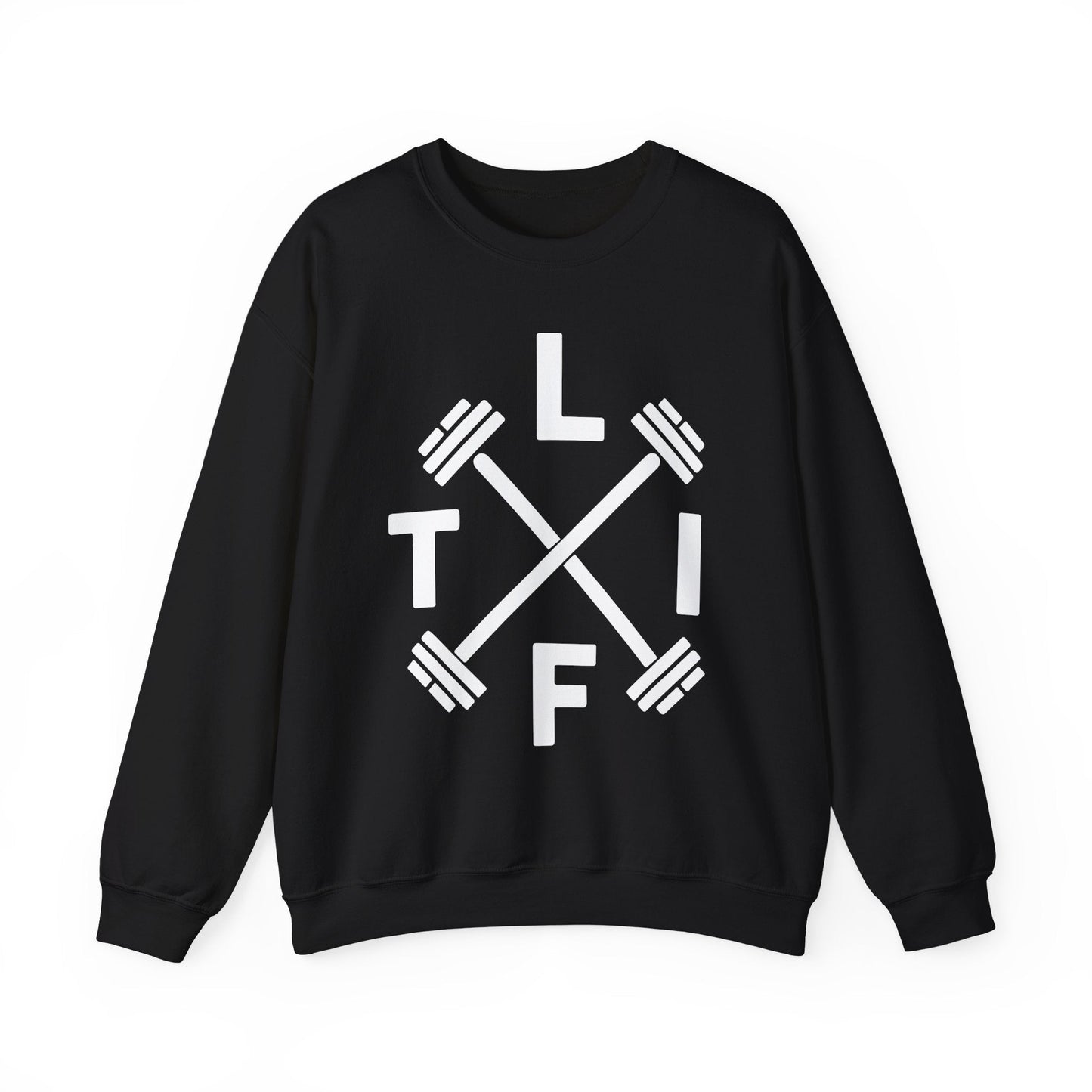 LIFT Weightlifting Fitness Barbells Crossed Circle Sweatshirt