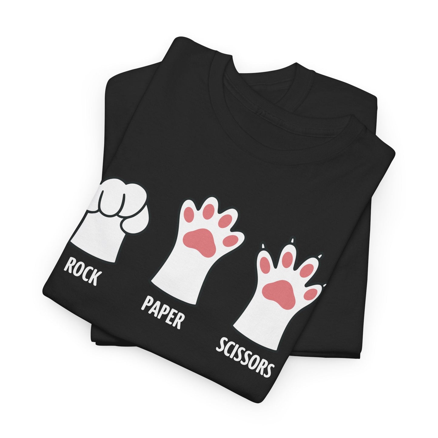 Funny  Introvert Cat Animal Rescue Rock Paper Scissors Cute Paw Cat T-Shirt