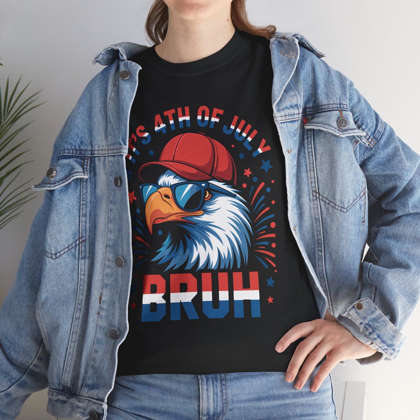 Bruh 4th Of July Boys Kids Fourth Of July Bald Eagle T-Shirt