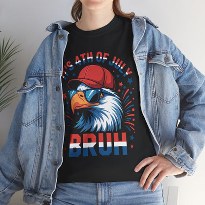 Bruh 4th Of July Boys Kids Fourth Of July Bald Eagle T-Shirt