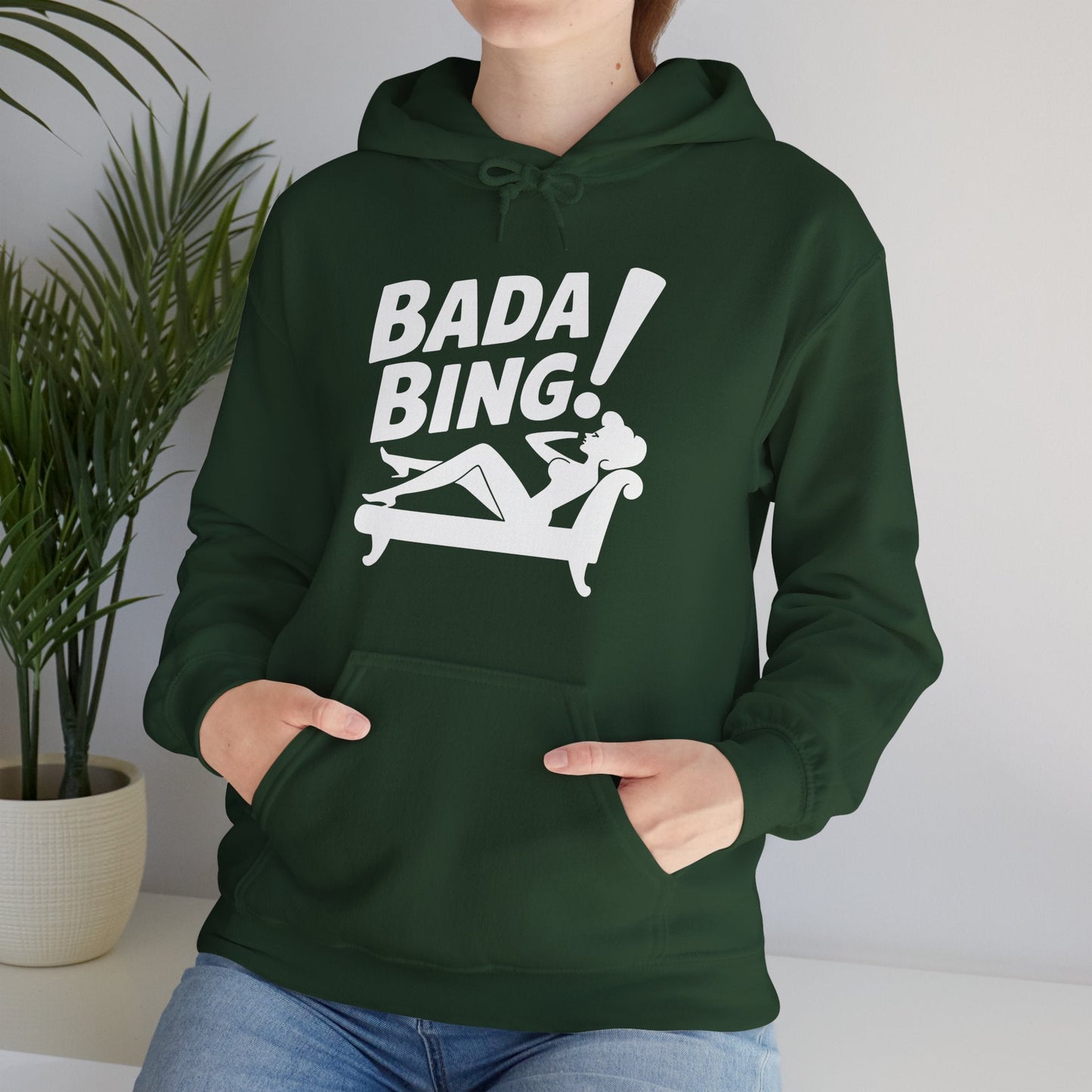 Funny Vintage Bada Sarcastic Bing Retro Sexy Girl Bada Bam Hoodie