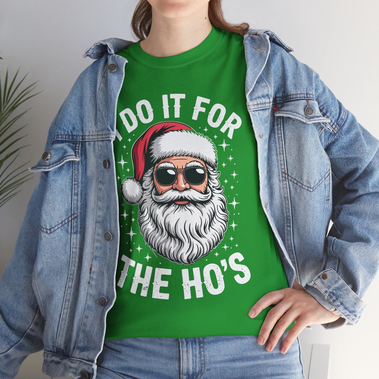 I Do It For The Ho's Funny Inappropriate Christmas Santa T-Shirt