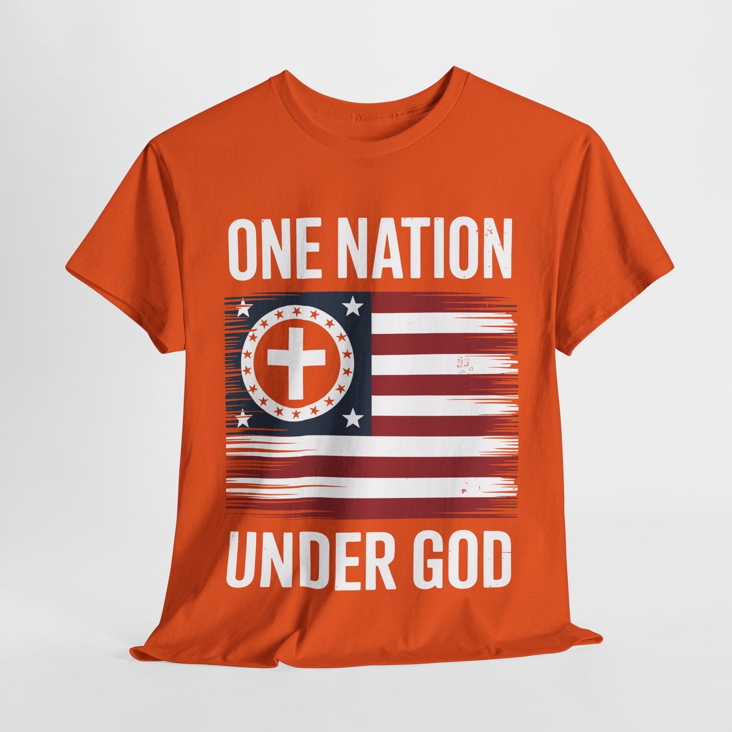 One Nation Under God Flag 4th Of July Patriotic Christian T-Shirt