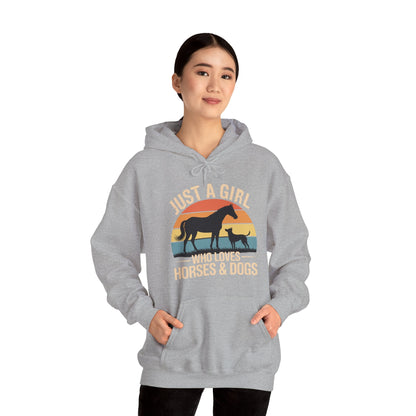 Just A Girl Who Loves Horses and Dogs Women Girls Hoodie