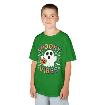 Spooky Vibes Ghost Retro Groovy Halloween Kids T-Shirt