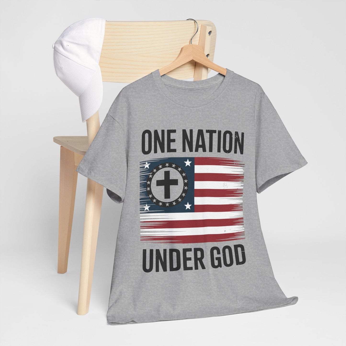 One Nation Under God Flag 4th Of July Patriotic Christian T-Shirt