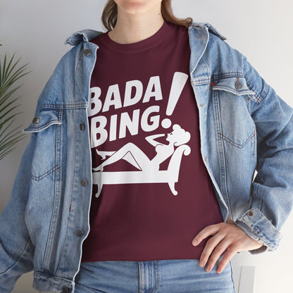 Funny Vintage Bada Sarcastic Bing Retro Sexy Girl Bada Bam T-Shirt