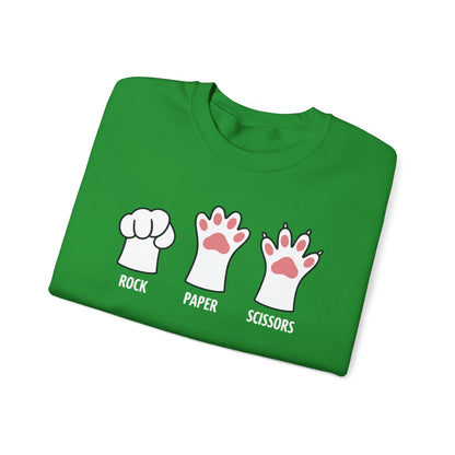 Funny  Introvert Cat Animal Rescue Rock Paper Scissors Cute Paw Cat Sweatshirt