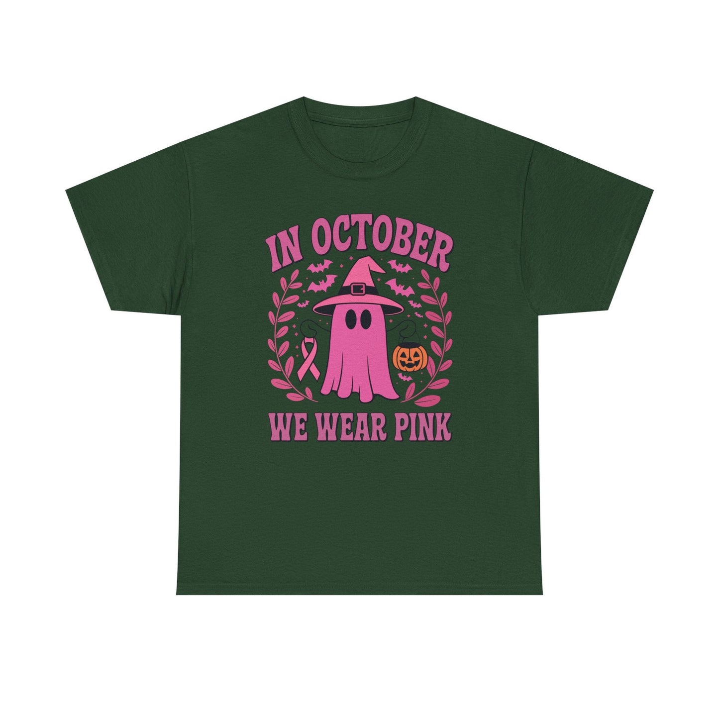 In October We Wear Pink Breast Cancer Awareness Halloween T-Shirt