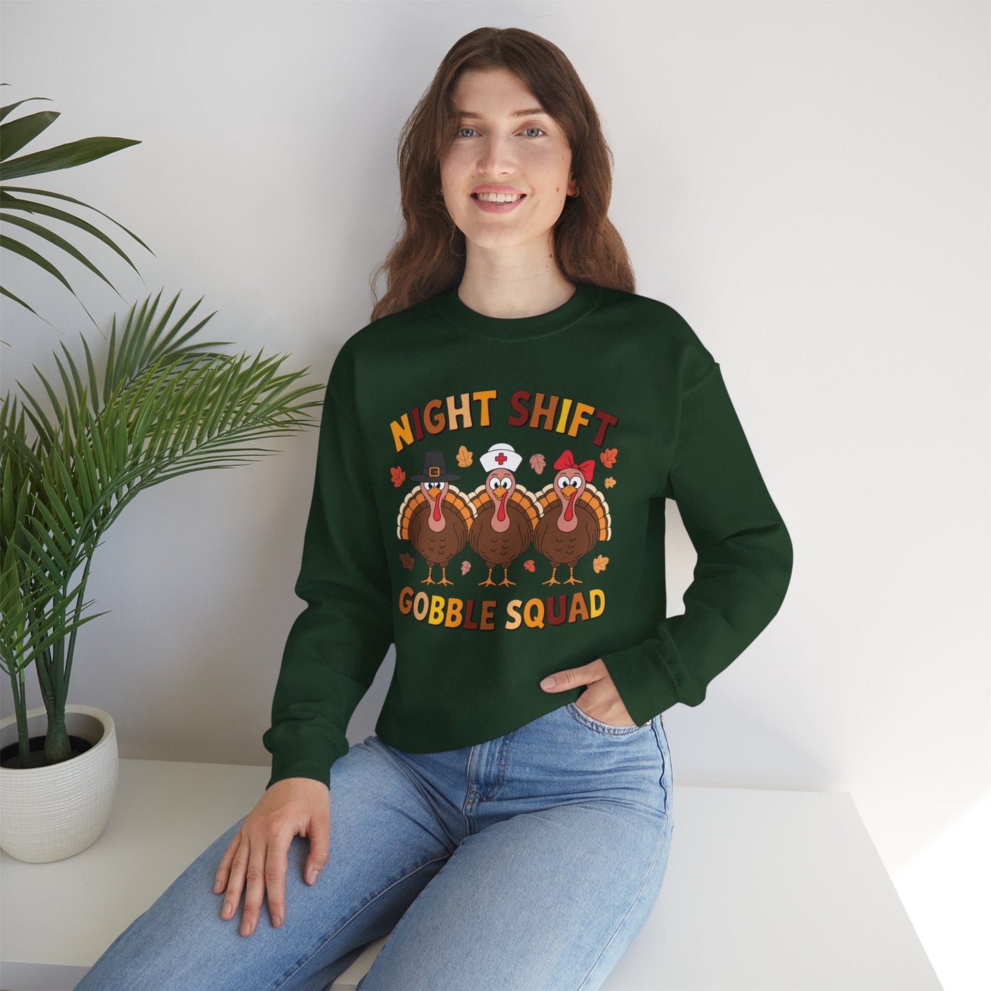 Night Shift Gobble Squad Night Worker Staff Thanksgiving Sweatshirt