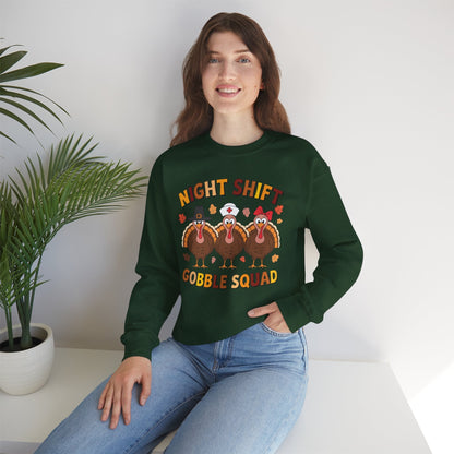 Night Shift Gobble Squad Night Worker Staff Thanksgiving Sweatshirt