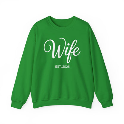 Wife Est 2025 Just Married Honeymoon Wedding Couples Sweatshirt