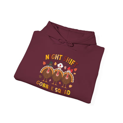 Night Shift Gobble Squad Night Worker Staff Thanksgiving Hoodie
