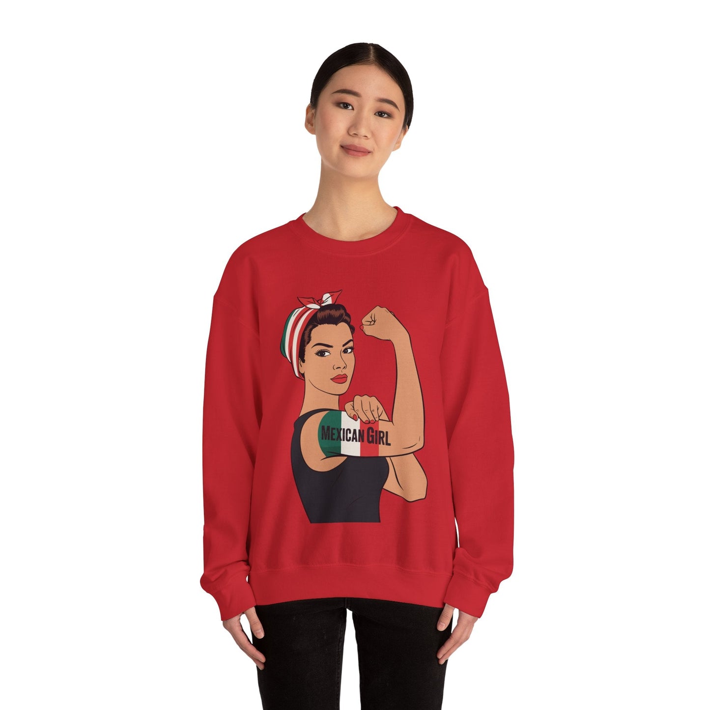 Mexican Girl Mujer Rosie Riveter Cinco De Mayo Fiesta  Sweatshirt Women