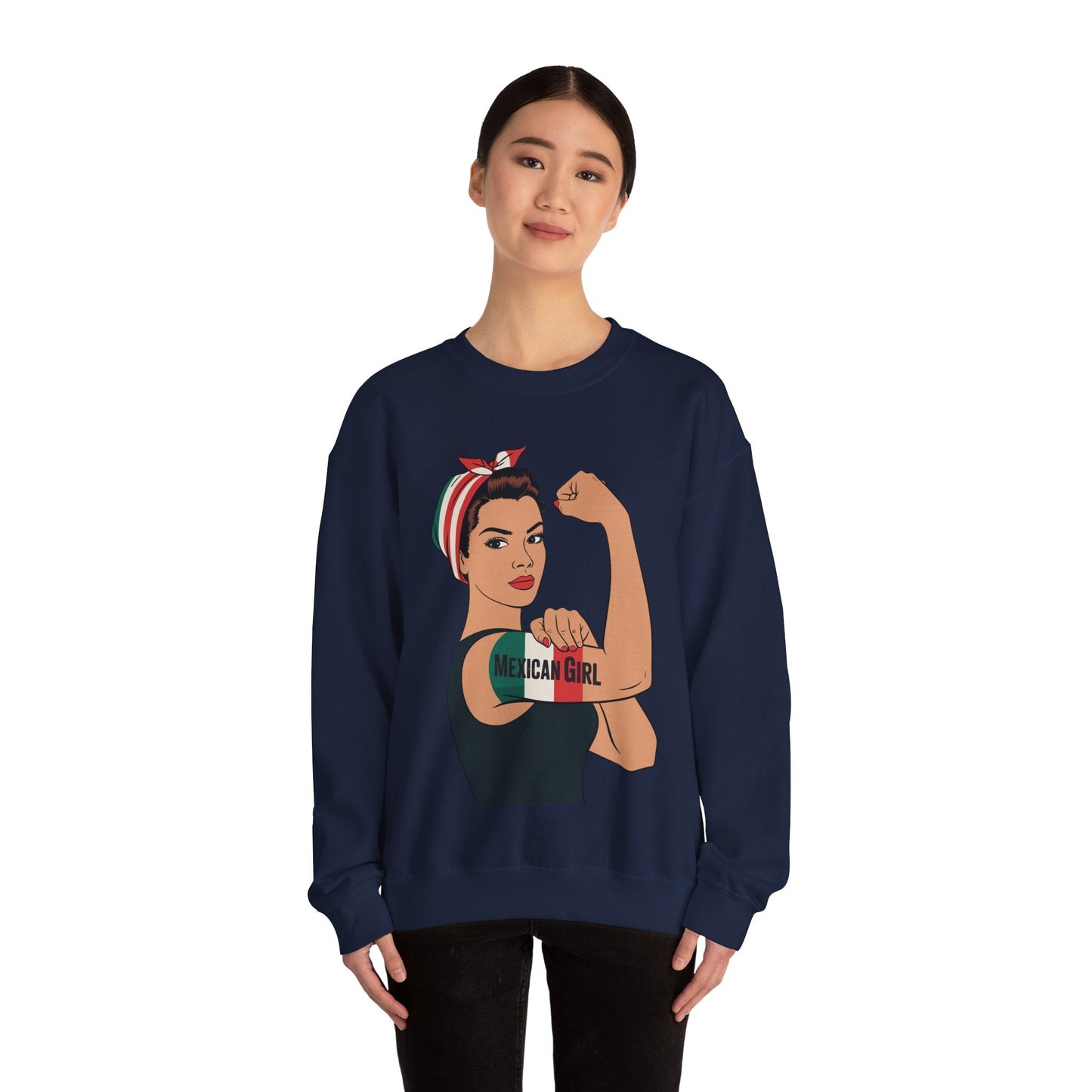 Mexican Girl Mujer Rosie Riveter Cinco De Mayo Fiesta  Sweatshirt Women