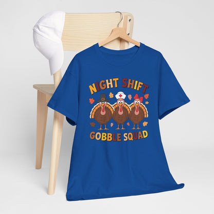 Night Shift Gobble Squad Night Worker Staff Thanksgiving T-Shirt