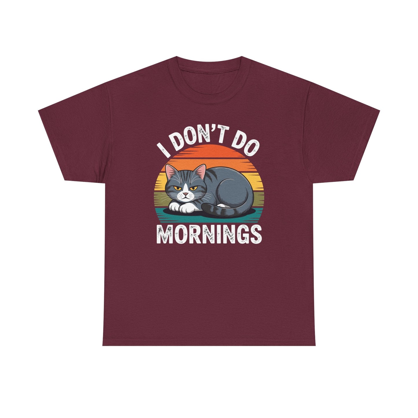Funny Sleep Cat I Don't Do Morning T-Shirt