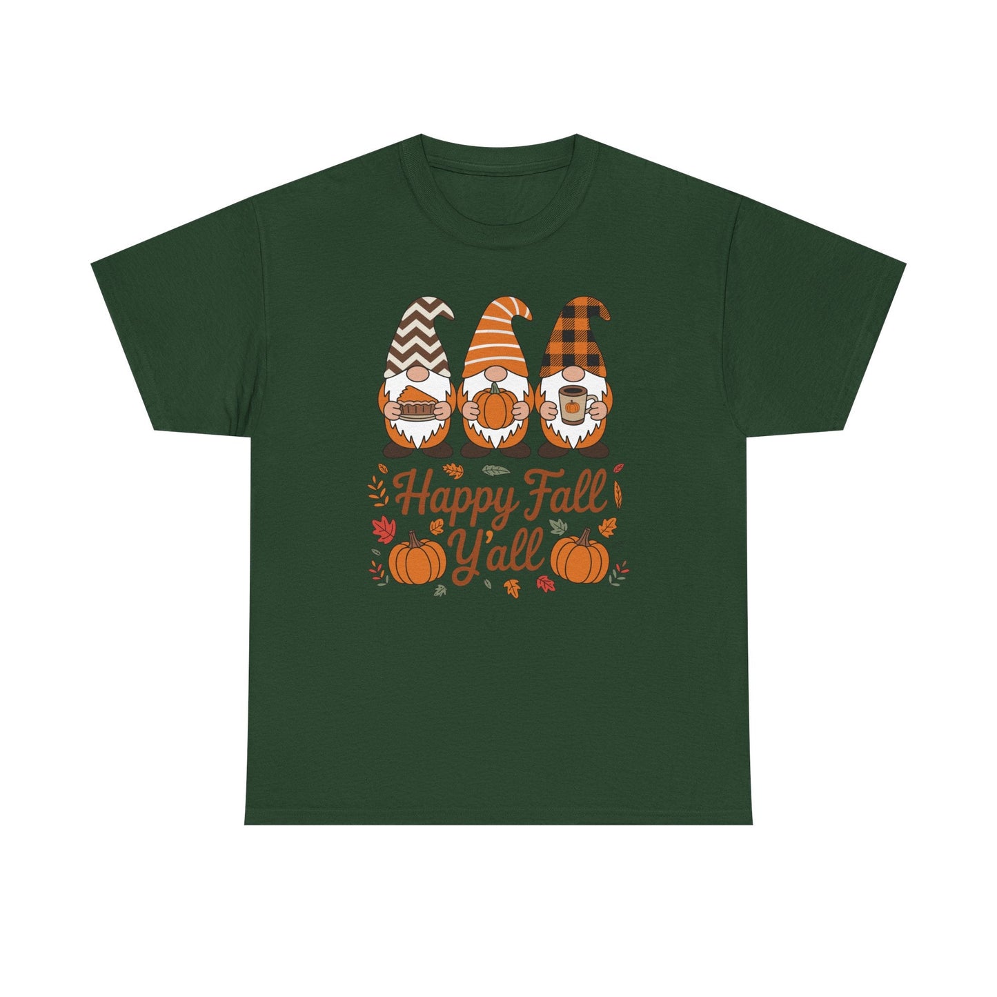 Happy Fall Y'all Gnome Pumpkin Autumn Thanksgiving Men Women T-Shirt