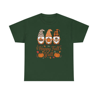 Happy Fall Y'all Gnome Pumpkin Autumn Thanksgiving Men Women T-Shirt