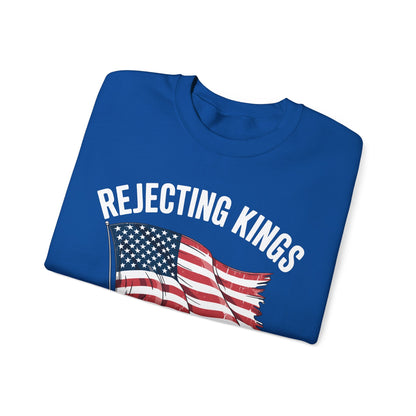 Rejecting Kings Since 1776 Patriotic USA Flag 4th Of July Sweatshirt