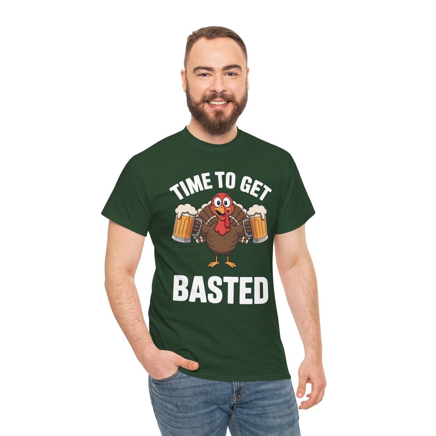 Time To Get Basted Funny Beer Thanksgiving Turkey Gift T-Shirt