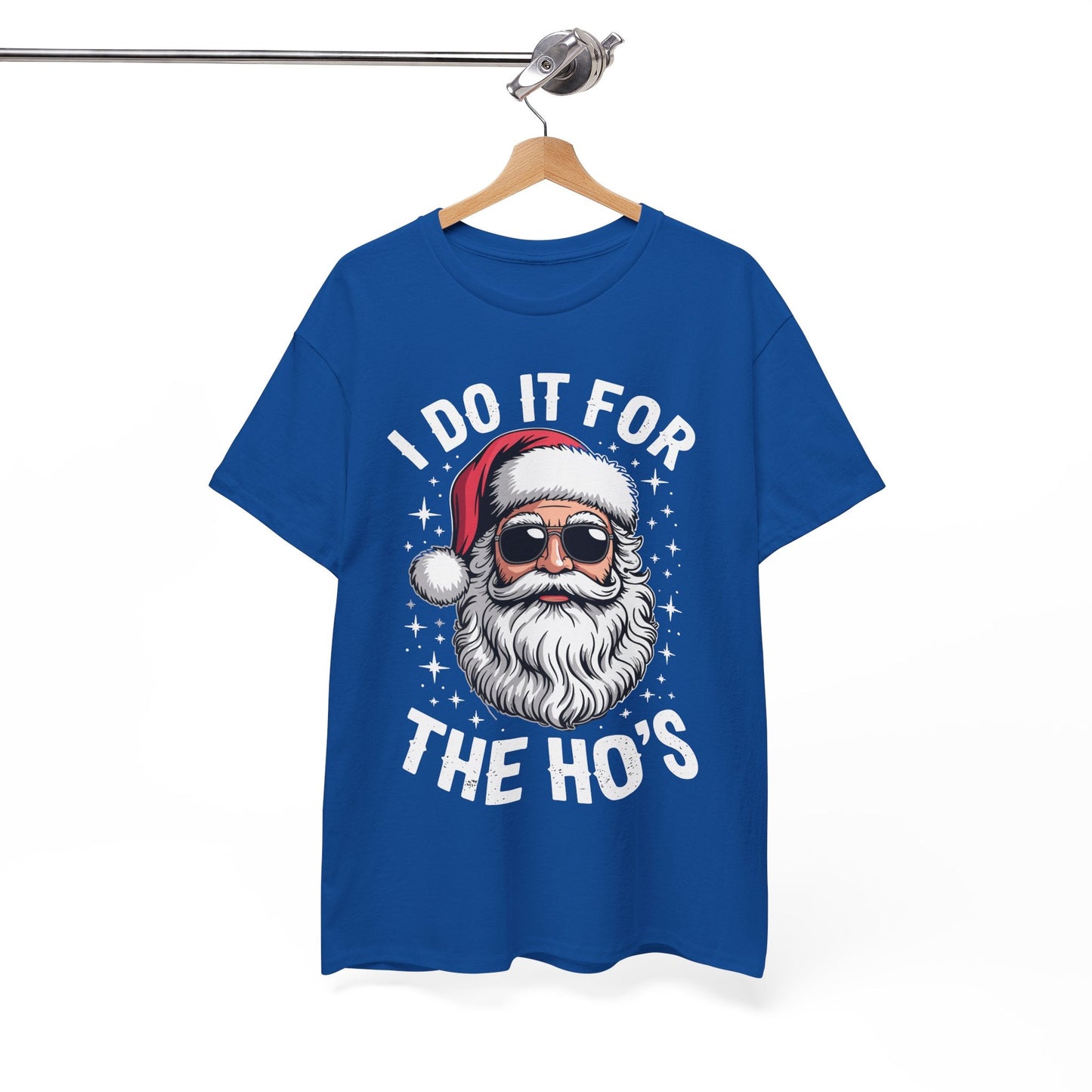 I Do It For The Ho's Funny Inappropriate Christmas Santa T-Shirt