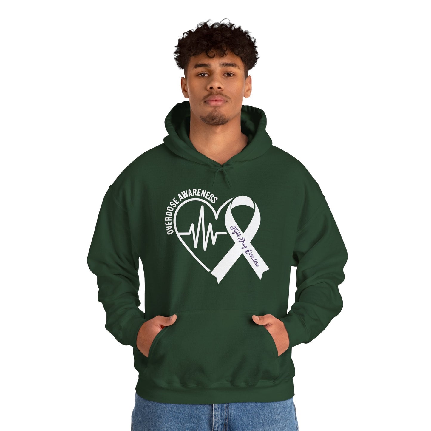 Overdose Awareness Month Heart Purple Ribbon Support Hoodie
