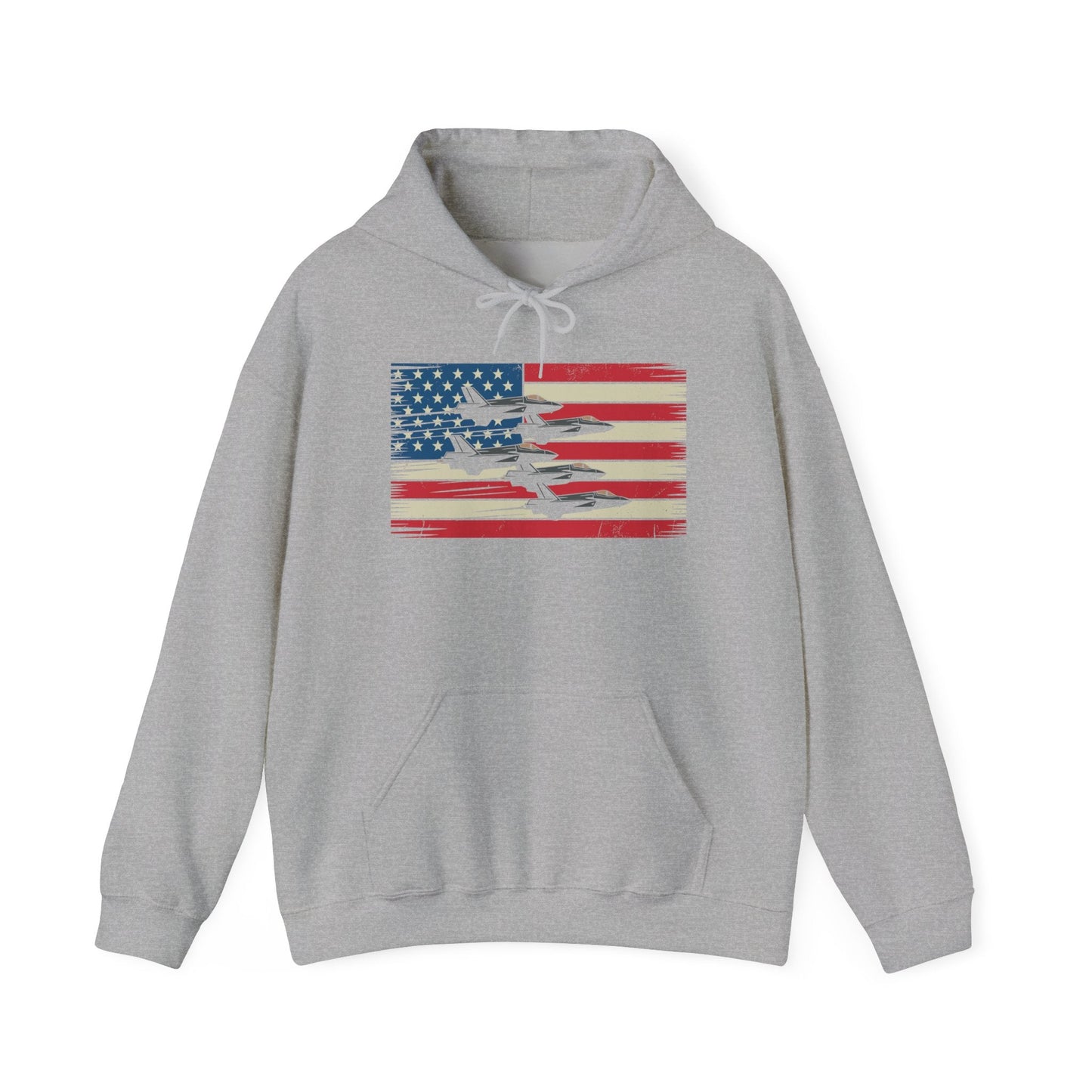 Vintage American Flag USA Fighter Jets 4th of July Patriotic Hoodie