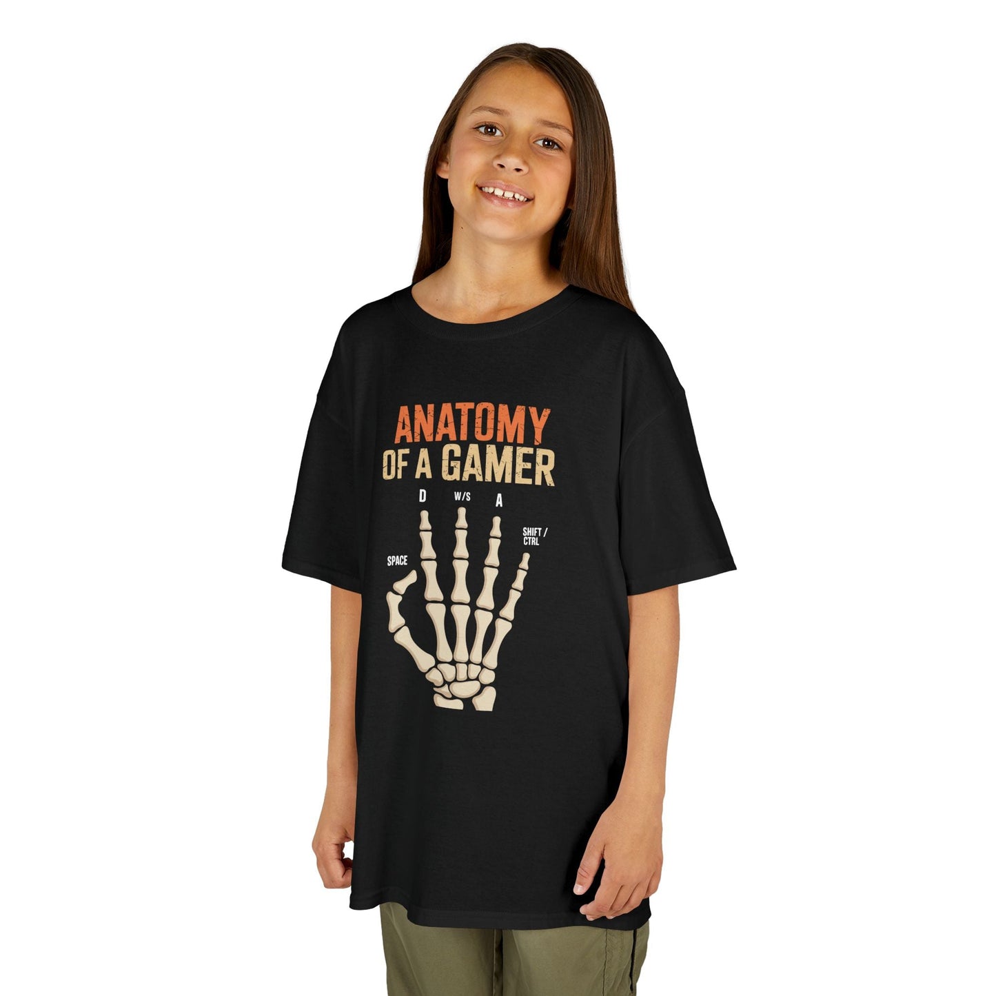 Funny Anatomy Of A Gamer Skeleton Hand Boys Kids Teens T-Shirt