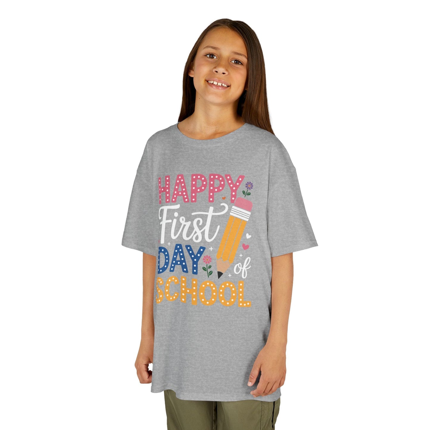 Happy First Day of School Pencil Teacher Cute Back to School T-Shirt